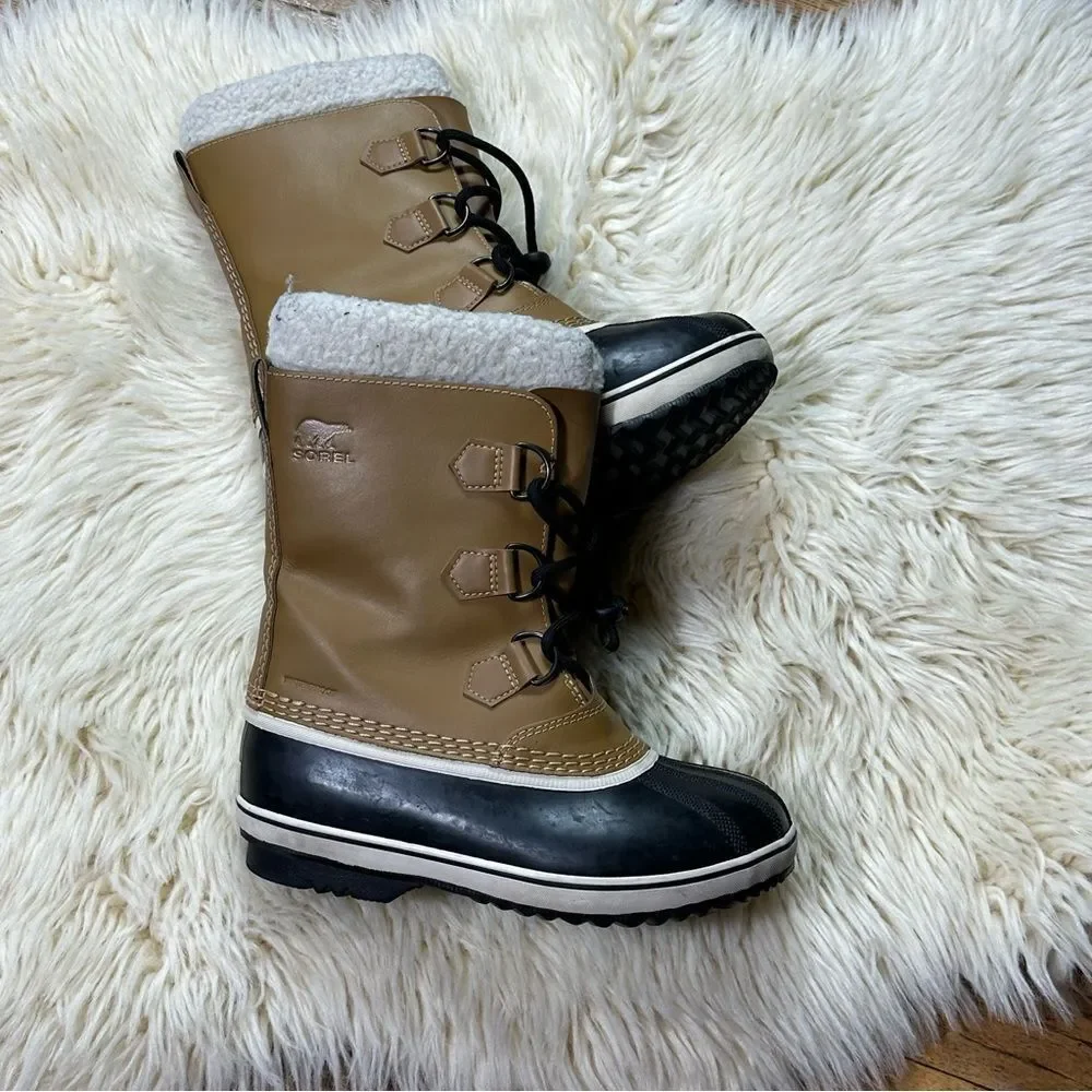 Sorel Women’s Winter Boots Faux Fur Lined Gray Waterproof Size 4 EU